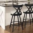 thumbnail image 2 of Amisco Mapleton 31" Swivel Stool - Light Beige P.V.C./Black Metal, 2 of 9