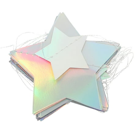 Raindrops 1Set Iridescent Star Banner Assorted Color Decorative Party Hanging Gar