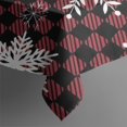 thumbnail image 4 of Red and Black Checkered Christmas Snowflake Rectangle Tablecloth 60"x120",Waterproof Polyester Rectangle Table Cloth, Wipeable Spillproof Polyester Tablecloth for Dining, Camping, Indoor and Outdoor, 4 of 6