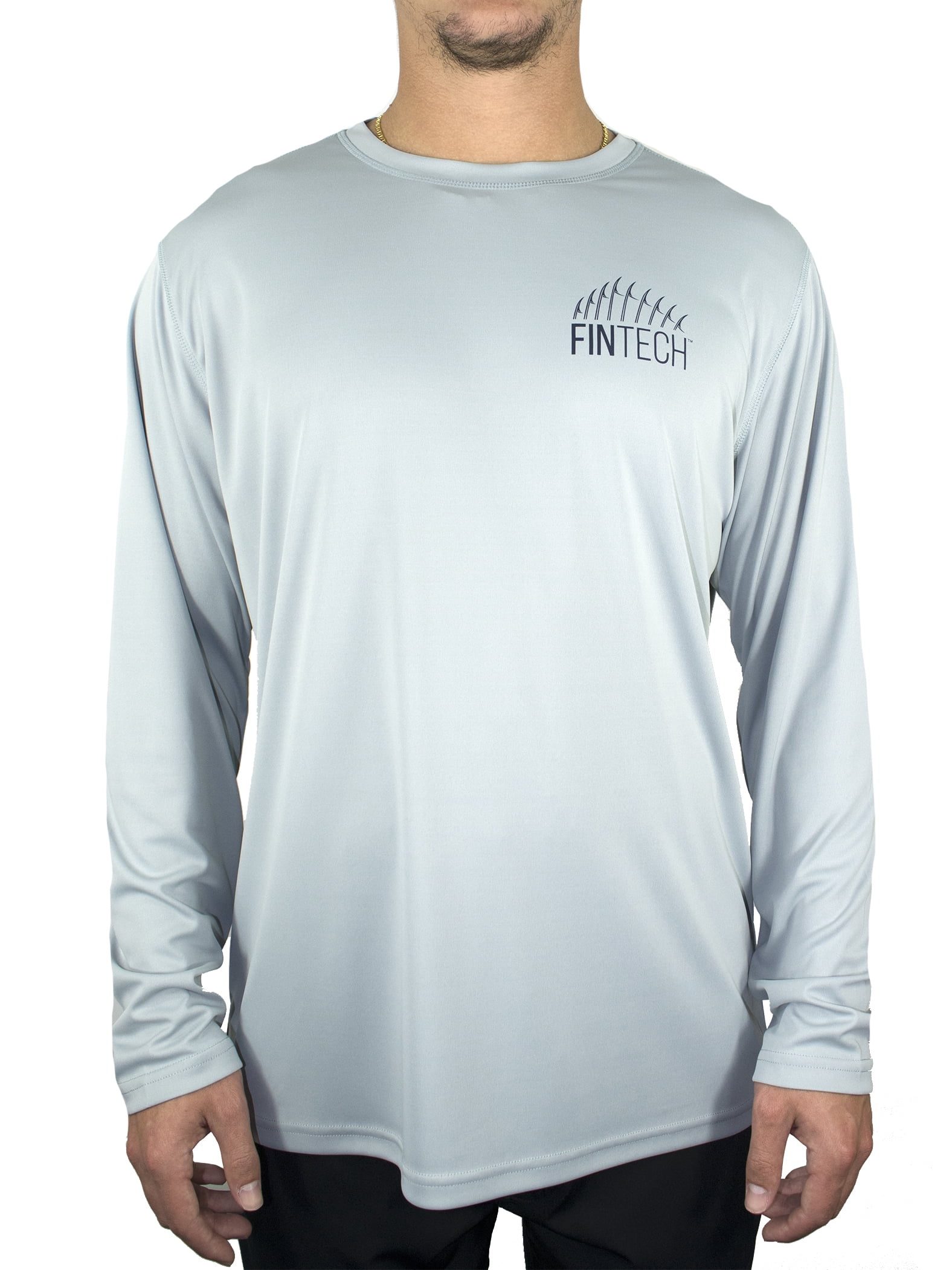 FinTech Men's Long Sleeve Crew Neck Lightweight Breathable T-Shirt
