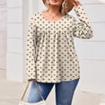 thumbnail image 3 of Posijego Plus Size Tops for Women Long Sleeve Shirts Plaid Printed Casual Tunic Tees Loose Dressy Blouses, 3 of 6