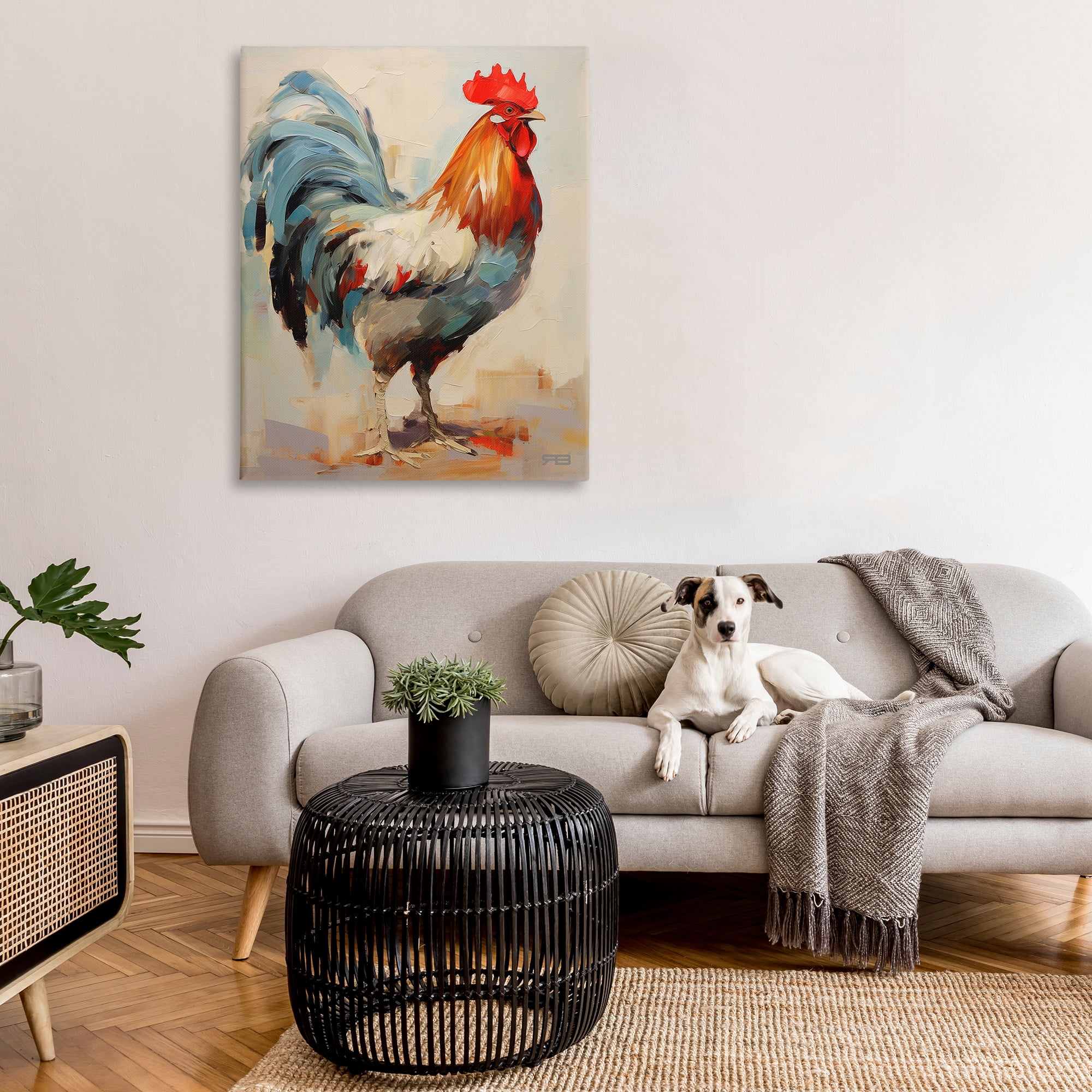 Stupell Industries Abstract Farmhouse Hen Animals & Insects Painting Gallery Wrapped Canvas Art Print Wall Art, 36 x 48