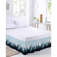 thumbnail image 2 of Forest Turquoise Bed Skirt Cal King Size,Retro Trees Silhouette Landscape Wrap Around Bed Skirting with Adjustable Elastic Strap,Dust Ruffled Pleated Bedskirts 18 Inch Drop for Bedroom Cal King Beds, 2 of 9