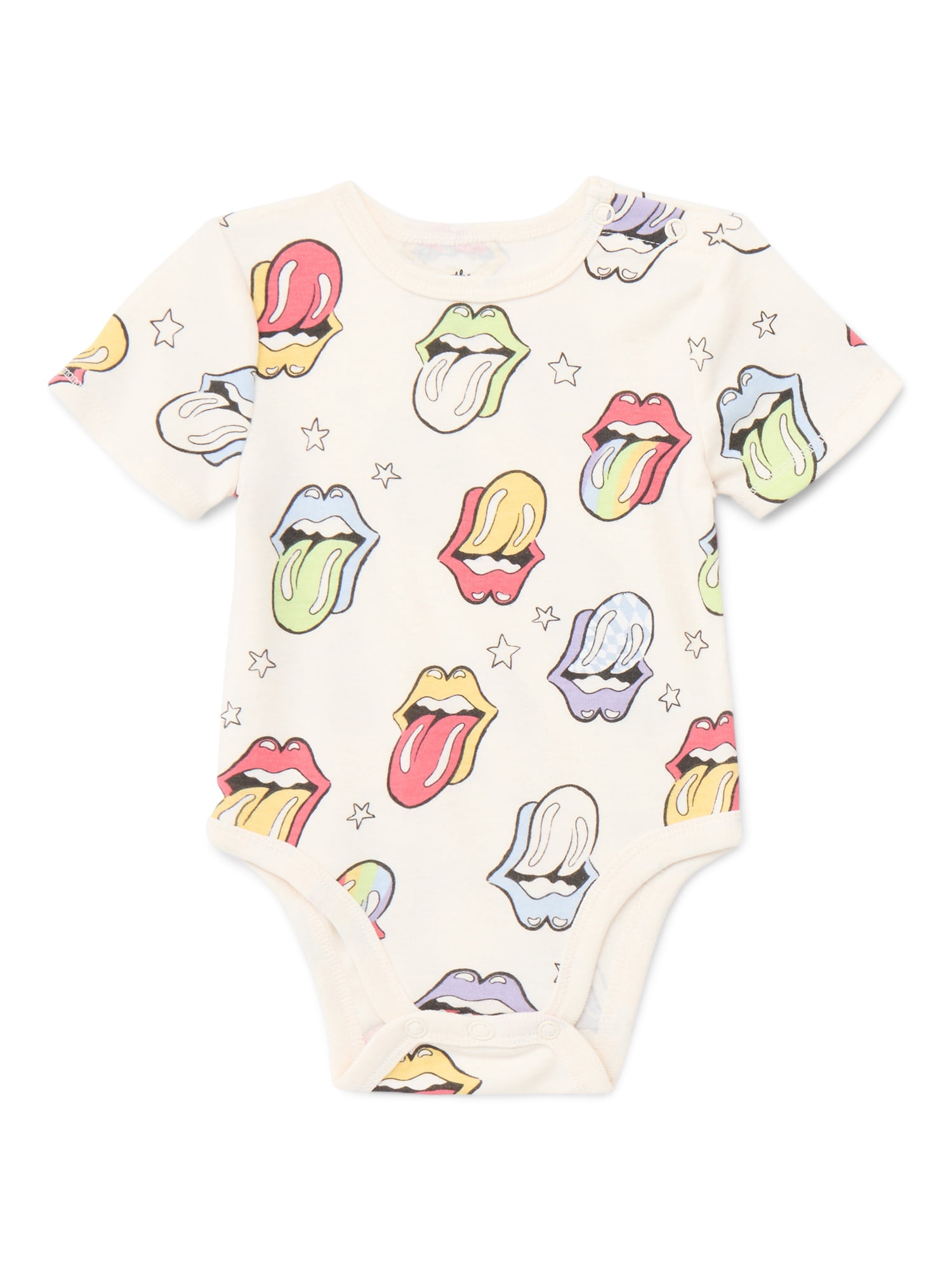 Rolling Stones Baby Boys or Girls Print Bodysuit, 2-Pack, Sizes 0/3M-24M