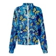 thumbnail image 4 of ADSSDQ Women's Ultra Soft Stretch Zip Up Scrub Jacket Floral Print Long Sleeve Scurbs Tops, 4 of 5