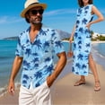 thumbnail image 2 of Yuyamidu Matching Hawaiian Outfits for Couples Palm Tree Mens Hawaiian Shirt Women's Summer Dress Mens Short Sleeve Button Down Shirts Matching Luau Outfits for Couple Men's 2XL, 2 of 7