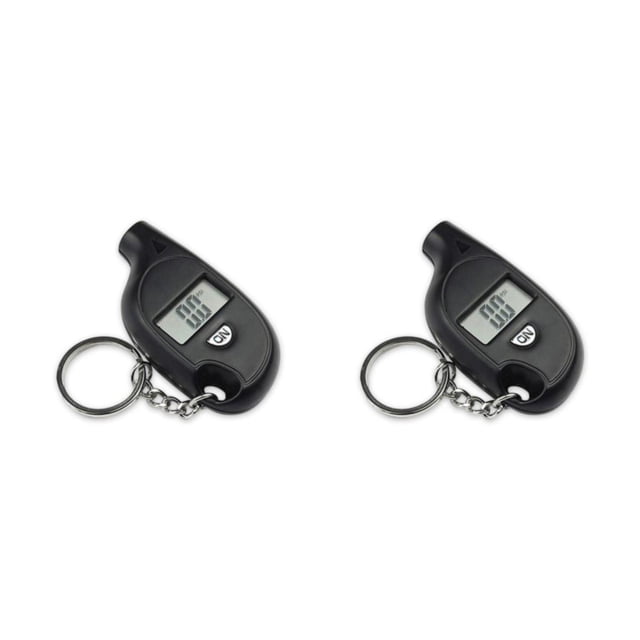 Scienceny Medidor de presión para neumáticos, medidor de aire, suministros para automóviles, pantalla Digital de tamaño compacto, llavero Negro 2piezas
