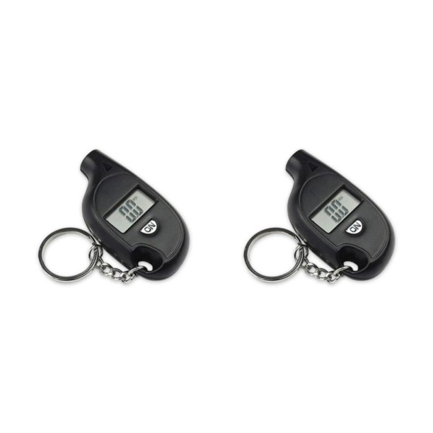 Scienceny Medidor de presión para neumáticos, medidor de aire, suministros para automóviles, pantalla Digital de tamaño compacto, llavero Negro 2piezas