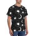 thumbnail image 4 of Yiaed Crescent and Stars Print Mens Short Sleeve Tight Fit T-Shirt, Crewneck Casual Tee-Small, 4 of 5