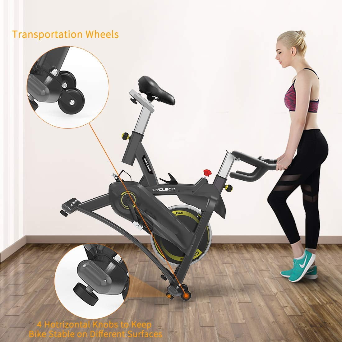 330 Lbs Weight Capacity AJUMKER Exercise Bike Stationary Indoor Cycling Bike with Tablet Holder and LCD Monitor for Home Workout,Quiet design 