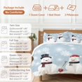 thumbnail image 6 of Christmas Winter Snowman Bedding Duvet Cover Set Full Size 4 Pieces Snowflake Shovel Snow Xmas Blue Bedding Set with Zipper Closure, 1 Comforter Cover 86x86 Inches 1 Flat Sheet & 2 Pillow Cases, 6 of 7