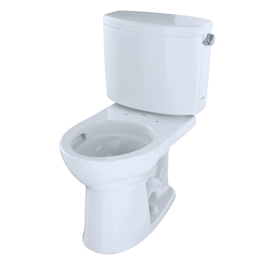 TOTO CST453CEFRG#01 Drake II Two-Piece Round 1.28 GPF Universal Height Toilet with CeFiONtect and Right-Hand Trip Lever