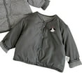 thumbnail image 3 of Ruyang Kids Cute Bear Reversible Jacket Toddler Boys Girls Winter Warm Lightweight Puffer Coat Button Quilted Outwear, 3 of 5