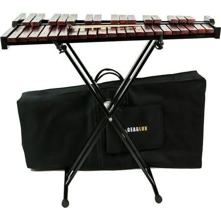 Gearlux 37-Key Wooden Xylophone with Mallets, Stand, and Gig Bag