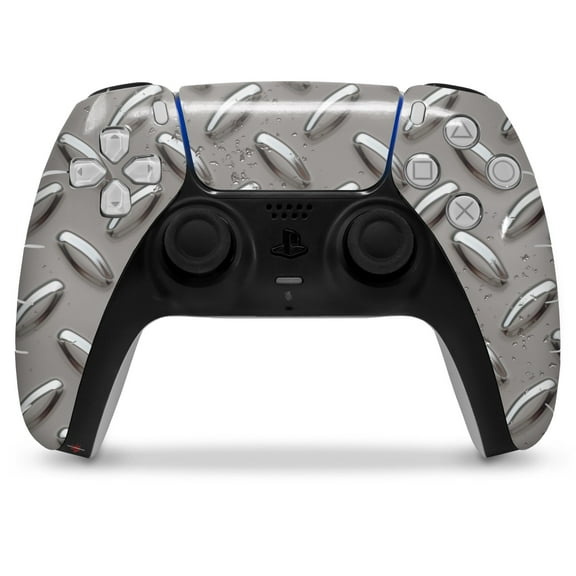 WraptorSkinz Skin Wrap compatible with the Sony PS5 DualSense Controller Diamond Plate Metal 02 (CONTROLLER NOT INCLUDED)