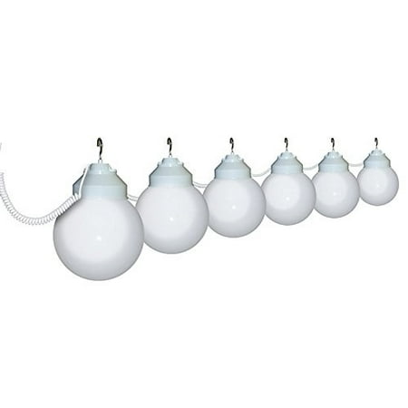 TentandTable 8 Globe Light Set  White with White Cord  30 ft