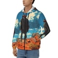 thumbnail image 3 of Vsdgher Lone Cowboy Desert Scene Mens Hoodies Zip Hoodie, Hoodies for Men, Zip-up Hooded Sweatshirt-Large, 3 of 5