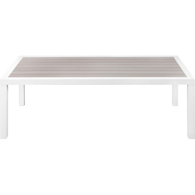 Afuera Living Contemporary Grey Wood Outdoor Patio Coffee Table