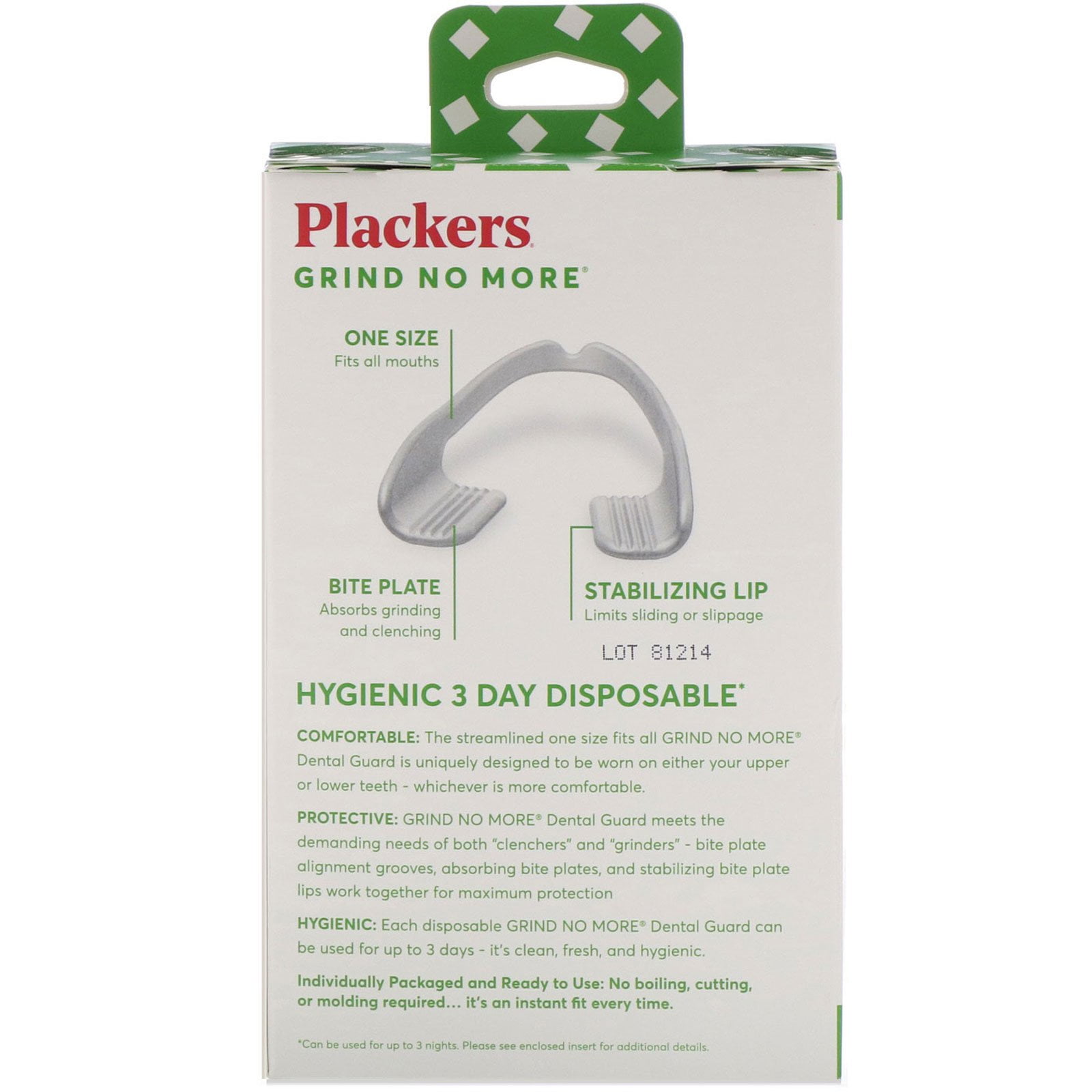 Plackers Grind No More Dental Night Guard for Teeth Grinding, 16 Count