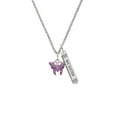 thumbnail image 2 of Delight Jewelry Silvertone Hot Purple Butterfly with 2 Crystals Silvertone Always My Sister Bar Charm Necklace, 23", 2 of 4