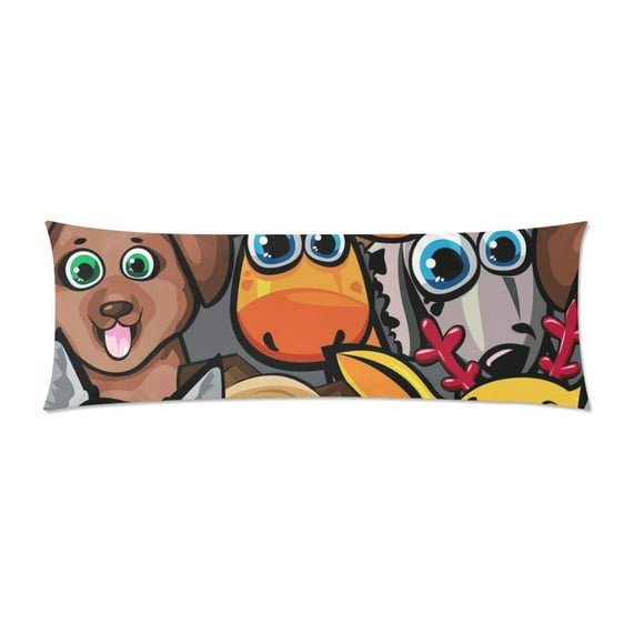 YUSDECOR Cartoon Animals Body Pillowcase Pillow Protector Cushion Cover 20x60 inch