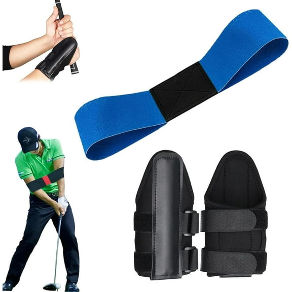 Golf Wrist Correction Trainer & Arm Band Set, 2025 Upgraded Golf Wrist Training Aid with Golf Swing Band,Golf Grip Trainer for Beginners Arm Posture Correcting