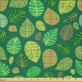 thumbnail image 2 of Ambesonne Green Leaves Fabric by the Yard Microfiber, Botanical Concept Fun, 1 Yard, Khaki Pink, 2 of 2