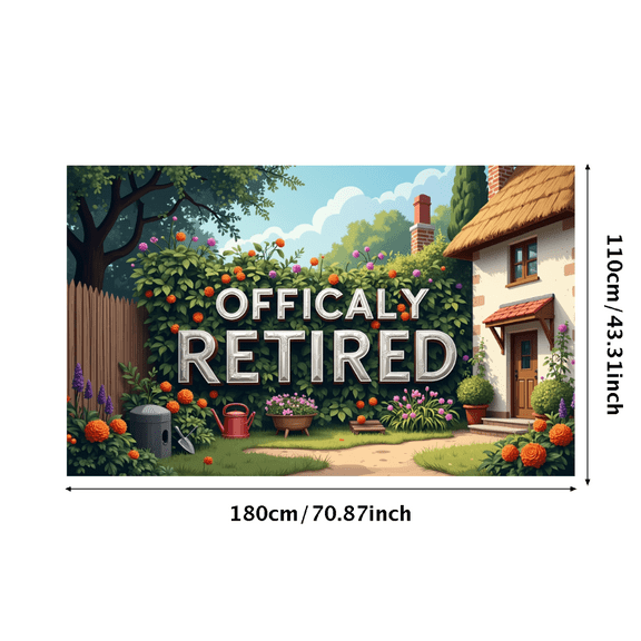 LUUFILx Retirement Garden Banner Outdoor Background Decor Event Decoration Party Supplies Yard Celebration Backdrop Happy Retired Gardening Scene
