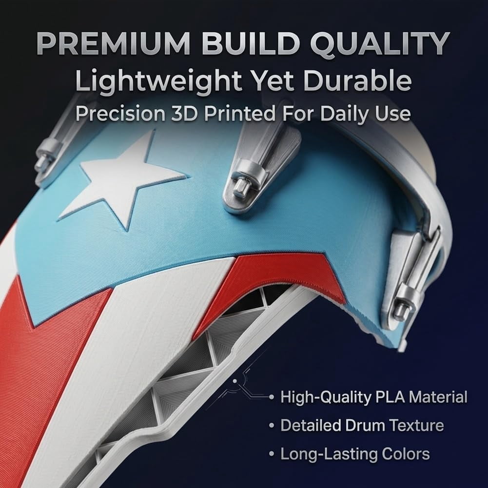 3PCS Conga-Style Can Holder, Puerto Rican Flag Conga Style 3D Printed 12oz Can Holder, Cultural Drum Drink Cooler for Beach BBQ Party, Caribbean Pride Beverage Holder Gift