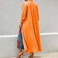 thumbnail image 6 of Long Sleeve Shirts for Women, Women's Linen Button Front Shirt Maxi Dress Long Sleeve Lapel Casual Solid Oversized Vacation Dresses with Pockets, 6 of 9