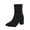 Black, variant on QQAMB Suede Ankle Boot for Women Plain Side Zipper Trendy Boots Pointed Toe Thick Heel Shoe Winter Fall Elegant Booties