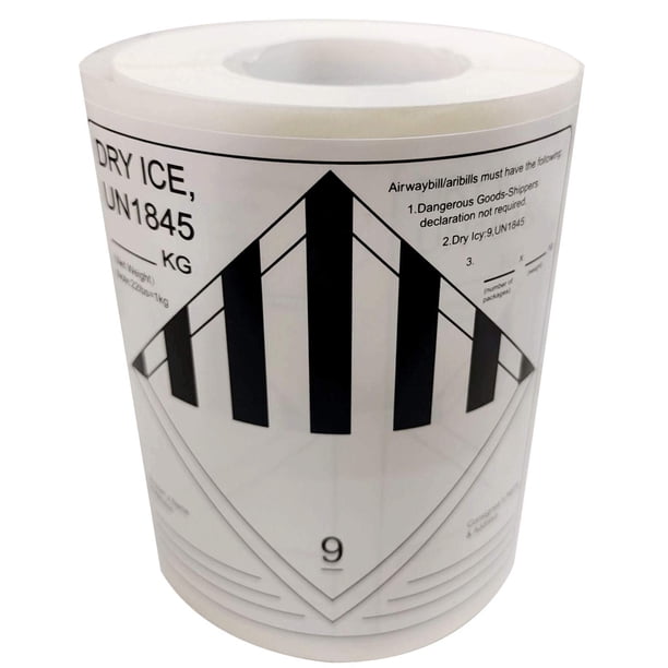 Pegatinas para envío de hielo seco de wootile, 250 unidades, etiquetas de clase de peligro 9 UN1845. Perforado. Adhesivo.