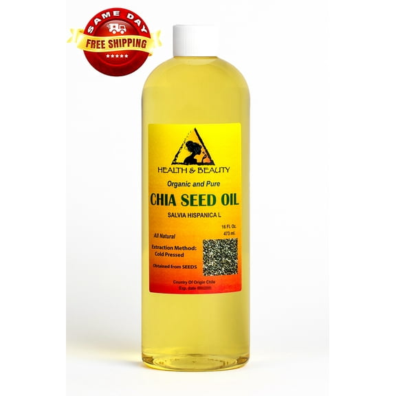 CHIA SEED OIL ORGANIC UNREFINED VIRGIN CARRIER COLD PRESSED NATURAL FRESH 100% PURE 16 OZ