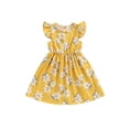thumbnail image 1 of EYIIYE Robe Midi d'Été pour Petite Fille 1T-8T, Robe Trapèze à Manches Volantées pour Tout-Petit, Imprimé Floral, Col Rond, Robe Décontractée, Col Rond, Robe de Princesse à Fleurs pour Fête, Mode pour Enfants, Vêtements Mignons pour les Vacances, 1 of 6