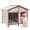 Beige, variant on Petsfit 47" Dog House Outdoor with Waterproof PVC Roof, Extra Large Dog House for 2 Medium Dogs, Dog House Outdoor Large Breed, XXL Dog Houses with Window, Gray