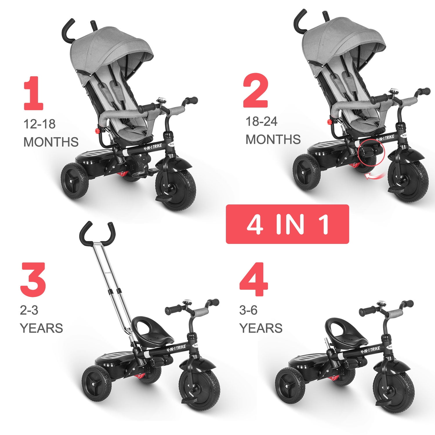 besrey 4 in 1 trike