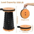 thumbnail image 2 of Foldable Telescoping Stool Portable, Retractable Stool for Adults, Upgraded Collapsible Folding Seats with Load Capacity 550lbs, Camping Stools for Adults, 2 of 6