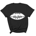 thumbnail image 4 of Gamivast Athletic Shirts for Men Heartbeat Football Graphic Crew Neck Short Sleeve Workout Shirts Gym Shirts Breathable Performance Fabric Workout Wear, 4 of 5