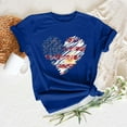 thumbnail image 2 of KALE 4th of July Short Sleeve Shirts for Women American Flag Patriotic 2D Independence Day Print Casual Sports T Shirt Y2K Clothes Blue XXL, 2 of 7