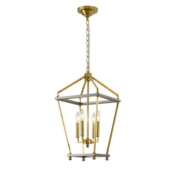 Bethel International Chandelier Antique Brass & Black Metal