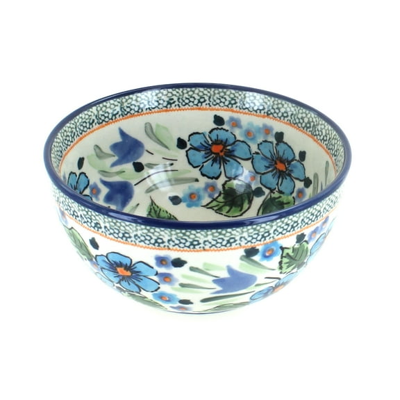 Blue Rose Polish Pottery Ballina Dessert Bowl