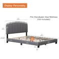 thumbnail image 3 of WAMPAT Queen Size Bed Frame with Adjustable Fabric Headboard & 2 Pack Nightstand Set, Wooden Slats Support, No Box Spring Needed, Modern Bedside Tables with Drawers, Grey & Brown, 3 of 4