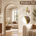 thumbnail image 4 of BEAUTYPEAK 76"x 35" Oversized Full Length Mirror Arch Standing Floor Mirror Full Body Mirror, Gold, 4 of 9