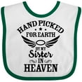thumbnail image 3 of Inktastic Handpicked for Earth by My Sister in Heaven with Angel Wings Boys or Girls Baby Bib, 3 of 4