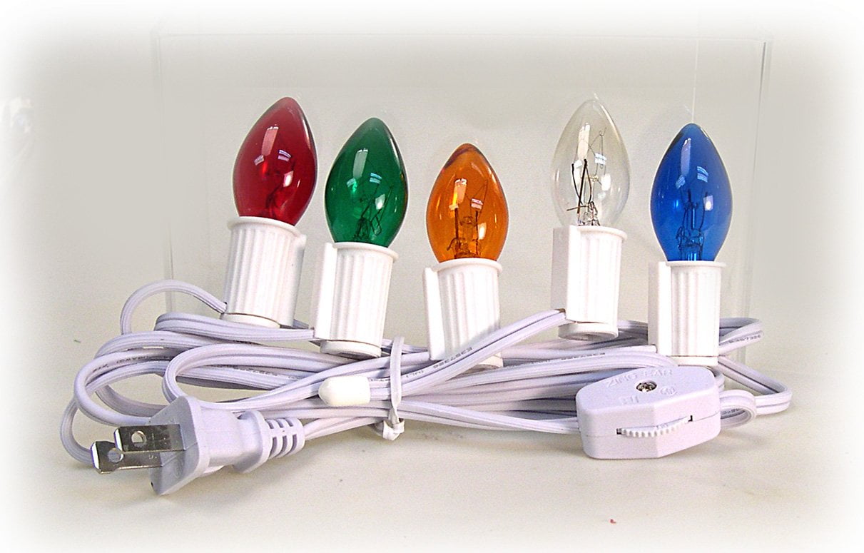National Artcraft Lamp Cord Set Has Five Candelabra Sockets and Assorted Color Blinking Light