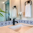thumbnail image 2 of Mi Alma Floral Blue Tile Stickers - Removable Vinyl 4x4, 24 pcs, 2 of 9