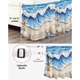 thumbnail image 3 of Coastal Beach Wrap Around Bed Skirts for King Bed 18" Drop,Bed Skirt with Adjustable Elastic Belt Dust Ruffle Bed Valance for Bedroom Hotel Blue Ocean Starfish Shell Seashore Sand Bed Frame Cover, 3 of 7