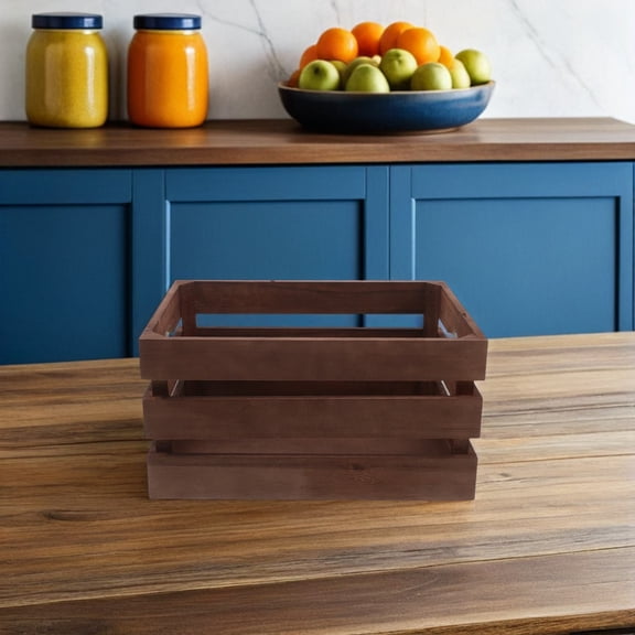 FOMIYES Vintage Wood Crate Box with Open Sides for Fruits and Miscellaneous Items