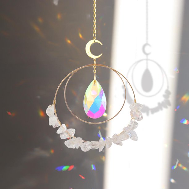 Captura De Luz De Cristal Crystal Light Trapping Windchime Prism Light Catching Pendant (Transparente) Wdftyju Libre de BPA