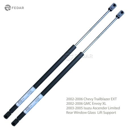 Black Diamond Ascender Fedar Rear Window Glass Gas Charged Lift Supports for Long Wheel Chevy Trailblazer/GMC Envoy/Isuzu Ascender (Set of Two) ()